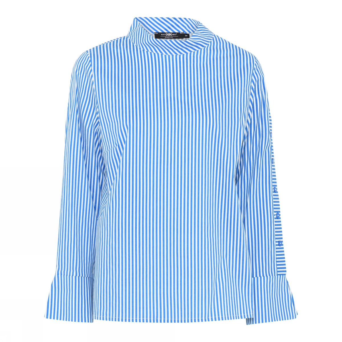 Blue Striped T-neck Shirt