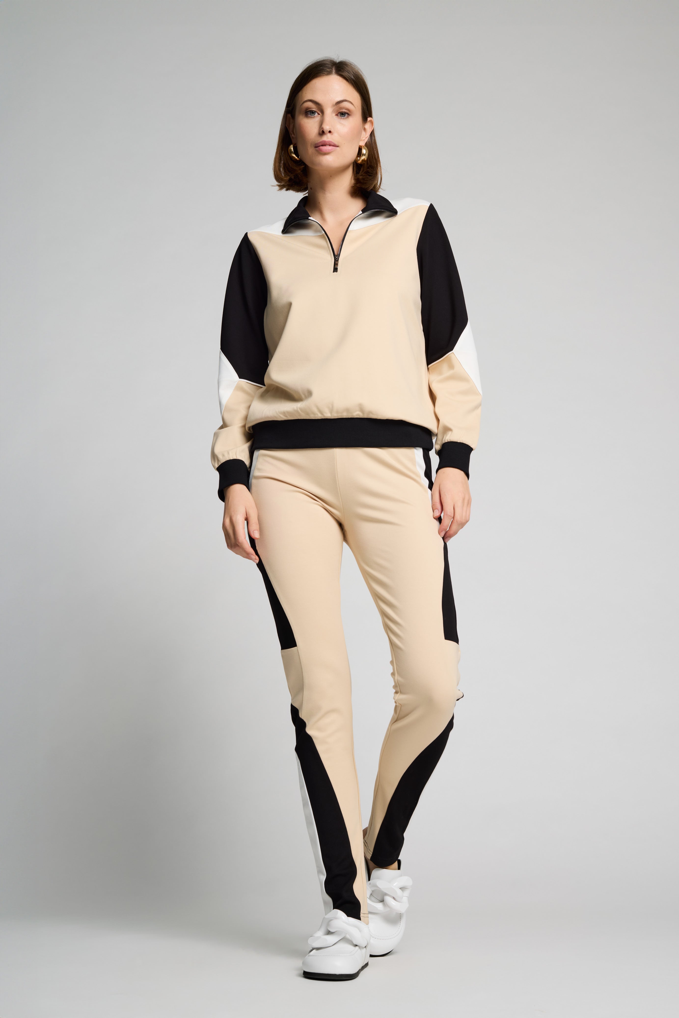 Multicolor Biker Zip-up Jumper